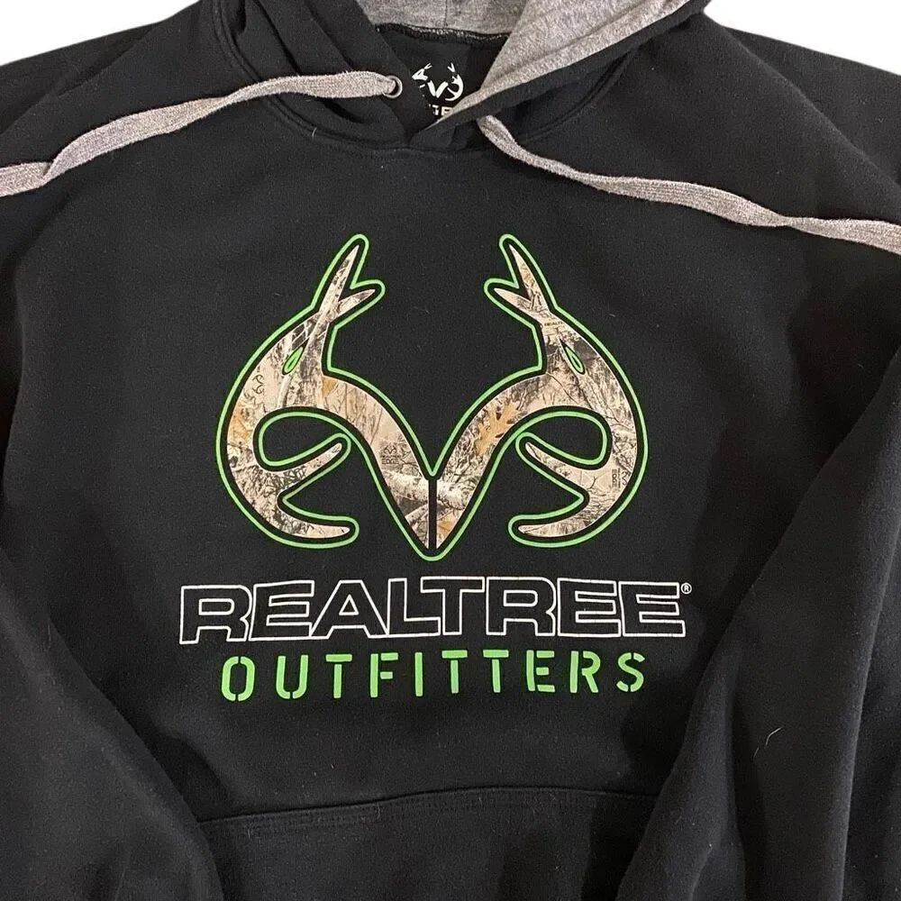 Realtree Outfitters Men’s Hoodie XL Hunting Camo Pullover Drawstring, Deer Print - Picture 4 of 4